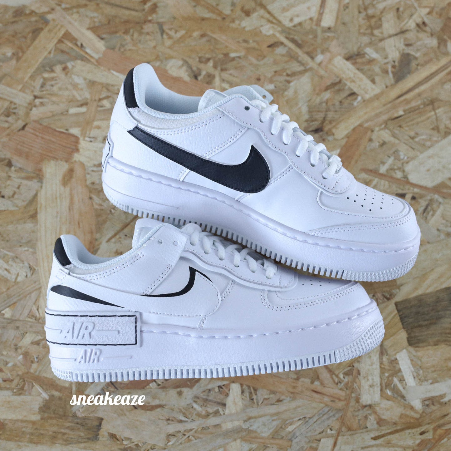 baskets af1 custom nike air force 1 shabow silhouette noir sneakeaze custom skz