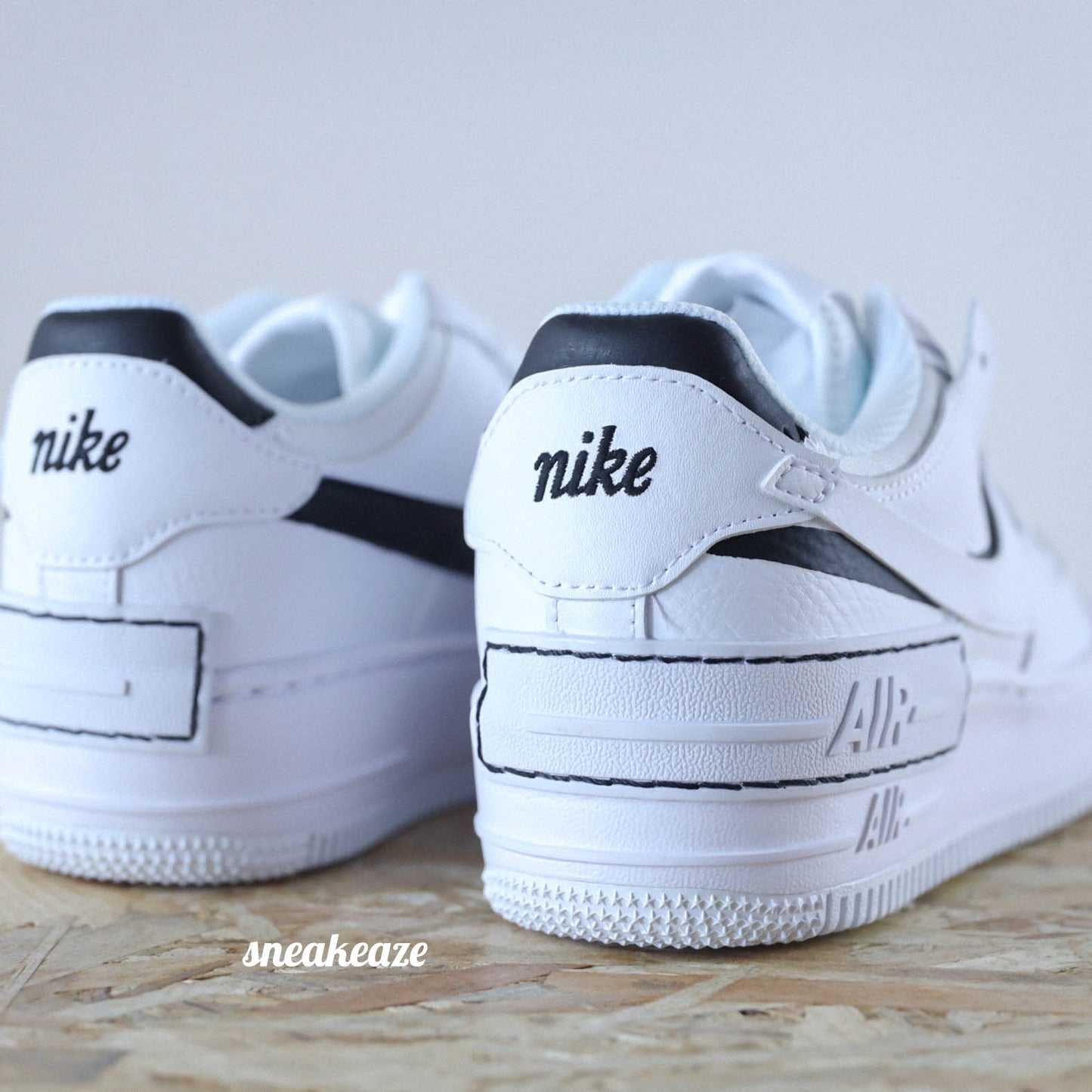 baskets af1 custom nike air force 1 shabow silhouette noir sneakeaze custom skz