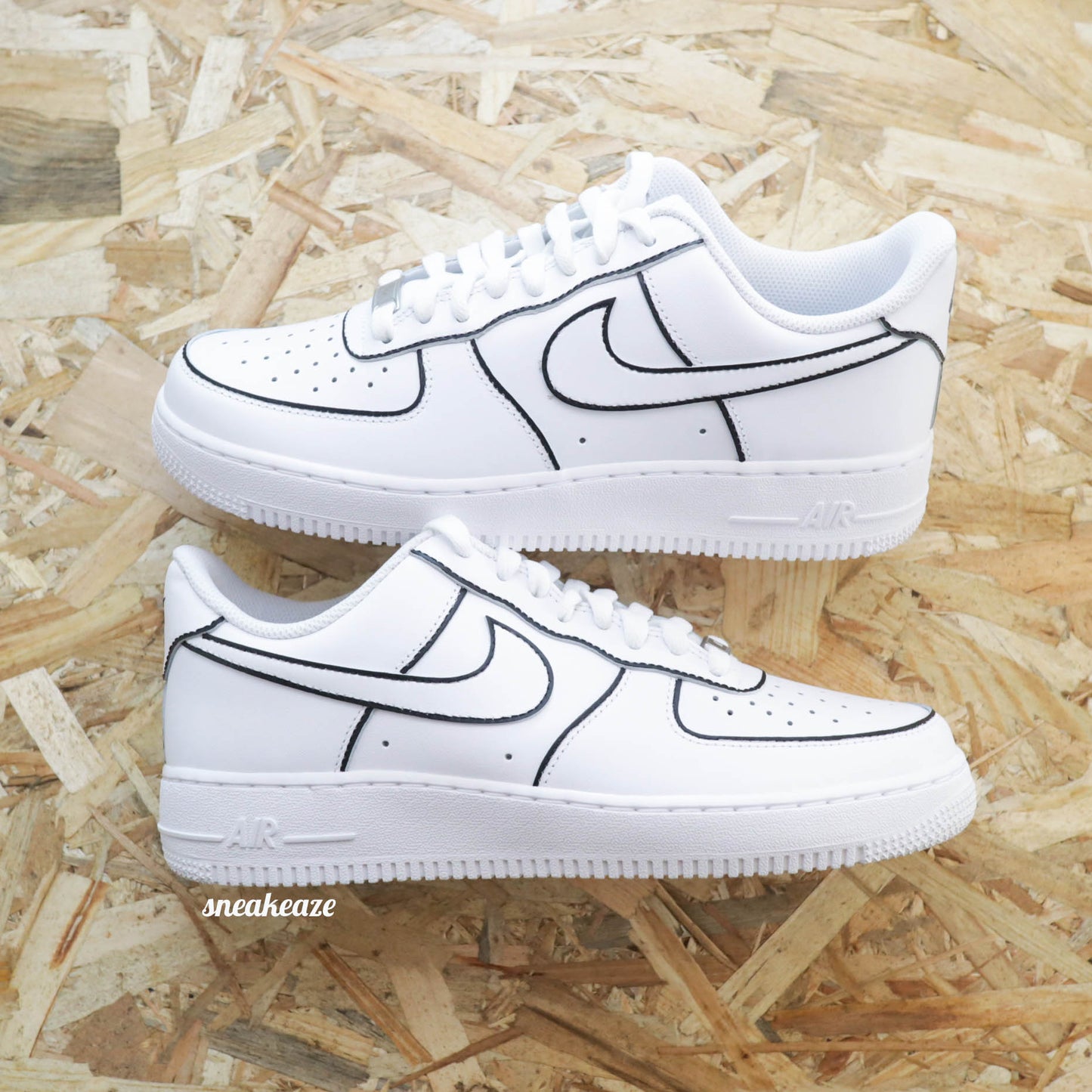 nike air force 1 custom black lines sneakers custom pour homme baskets af1 personnalisées