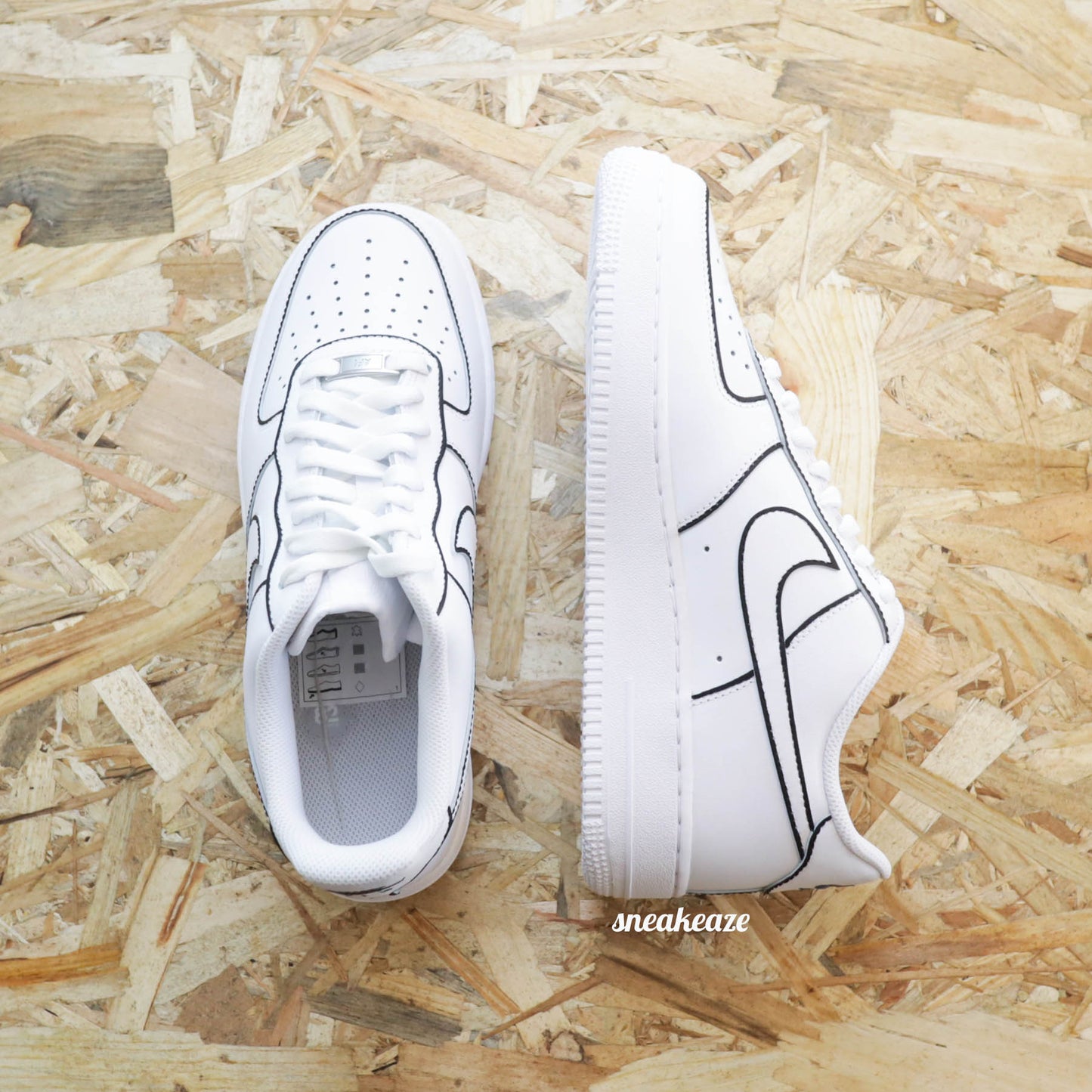 nike air force 1 custom black lines sneakers custom pour homme baskets af1 personnalisées