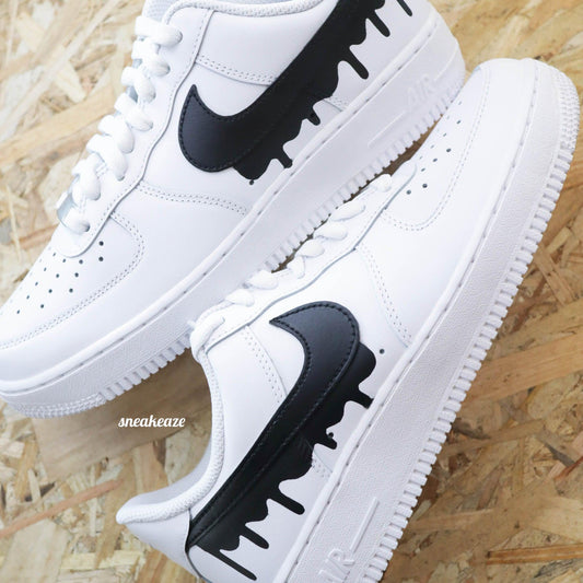 nike air force 1 custom drip rouge sneakers homme et femme AF1 personnalisé basket peint à la main
