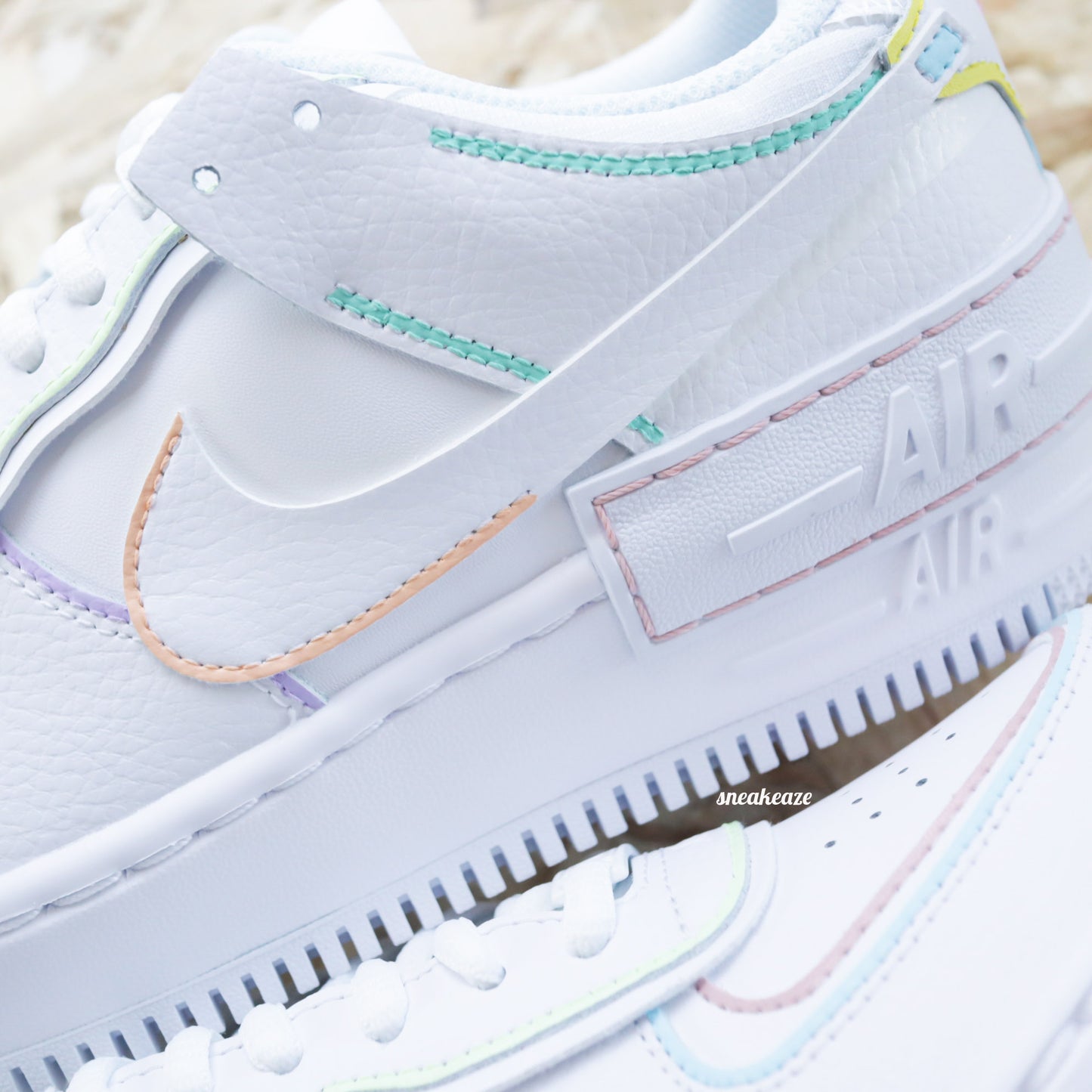 Pastel Lines - Air Force 1 Shadow custom - SNEAKEAZE CUSTOMS