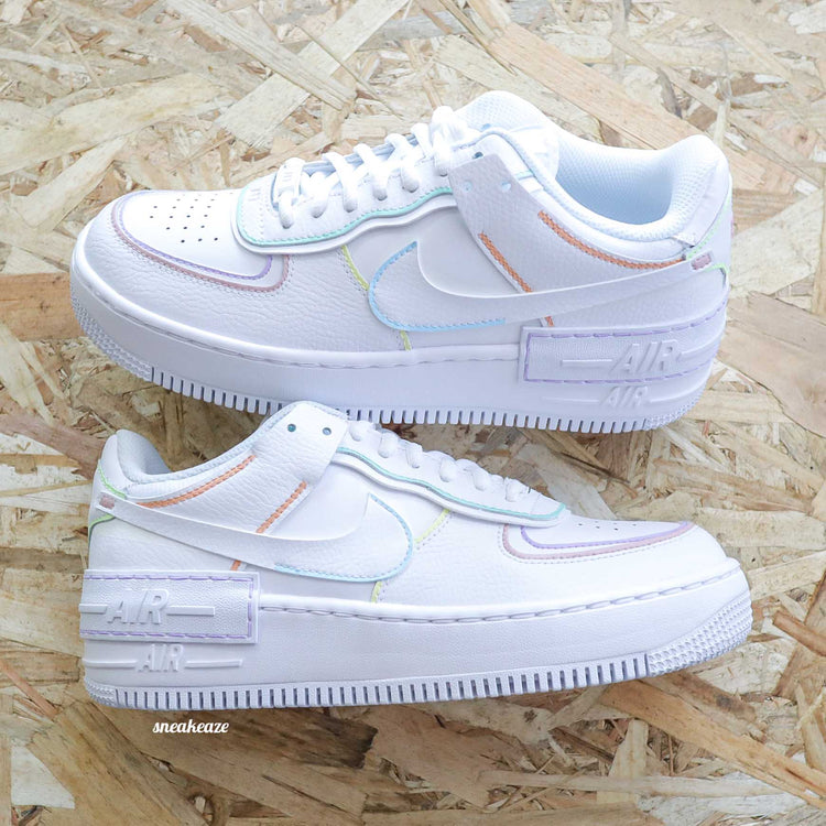 Nike Air Force 1 Shadow Custom - Pastel Lines outline - SNEAKEAZE CUSTOMS SKZ