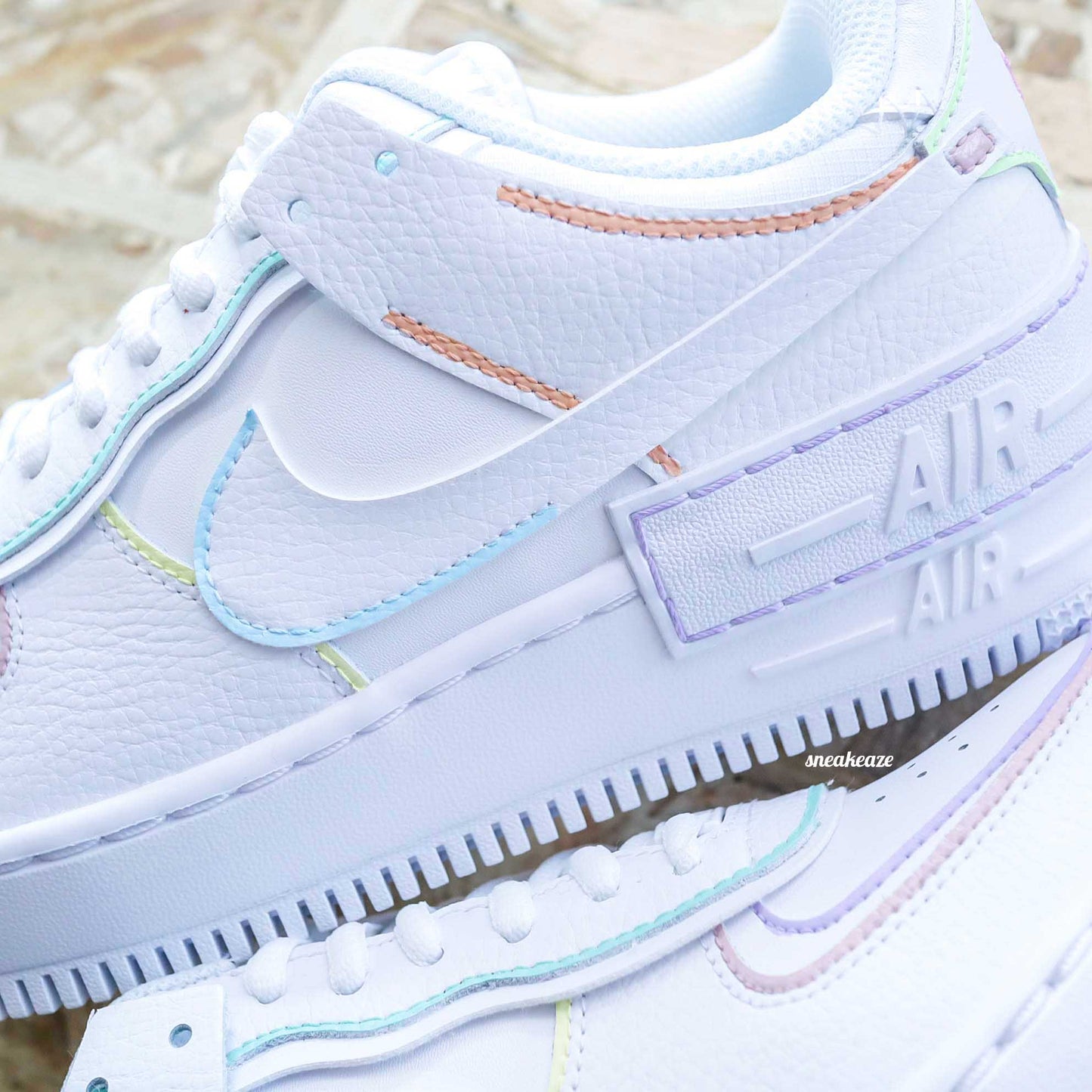 Pastel Lines - Air Force 1 Shadow custom - SNEAKEAZE CUSTOMS
