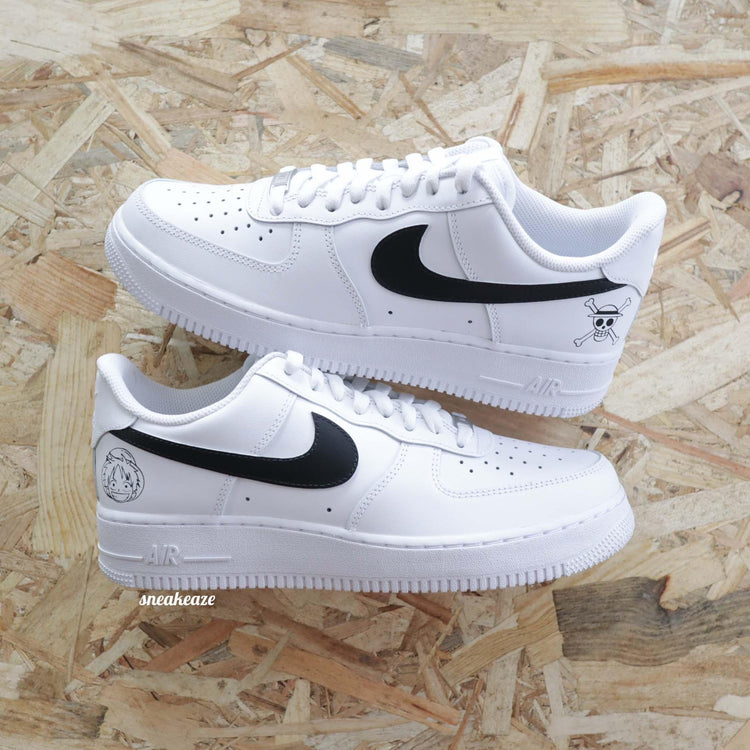 nike air force 1 custom - luffy manga one piece - Sneakeaze customs SKZ