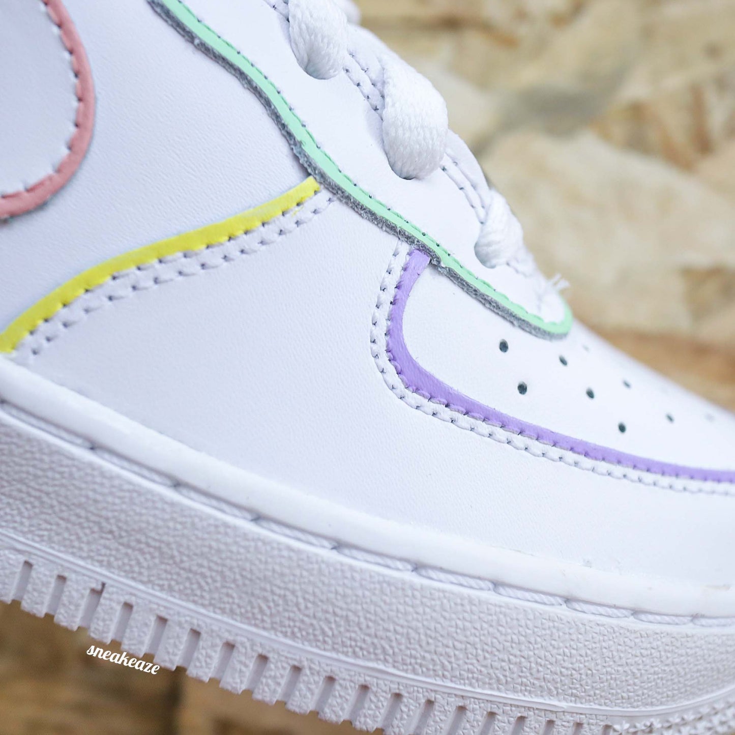 air force 1 custom outline pastel af1 sneakers rose et lila