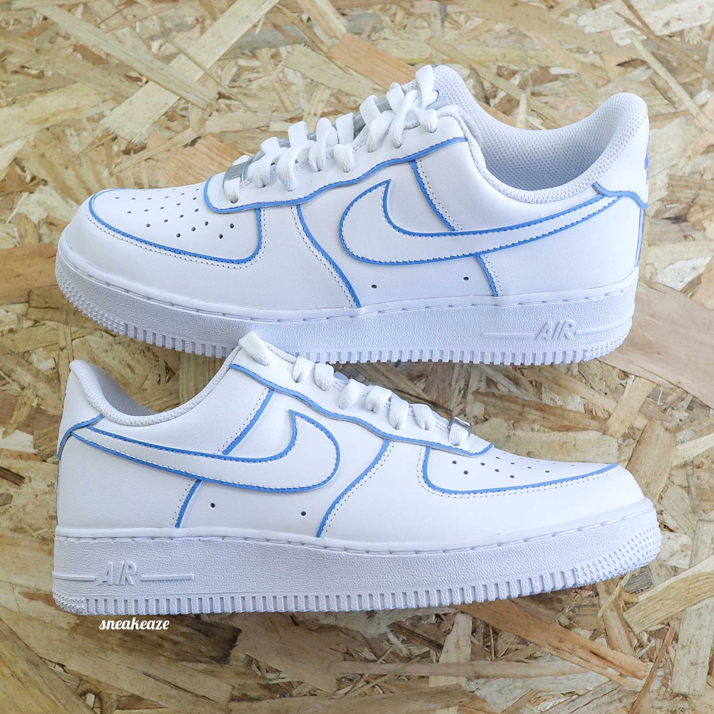 nike air force 1 custom outline bleu sneakers custom air force turquoise pour femme af1 pastel