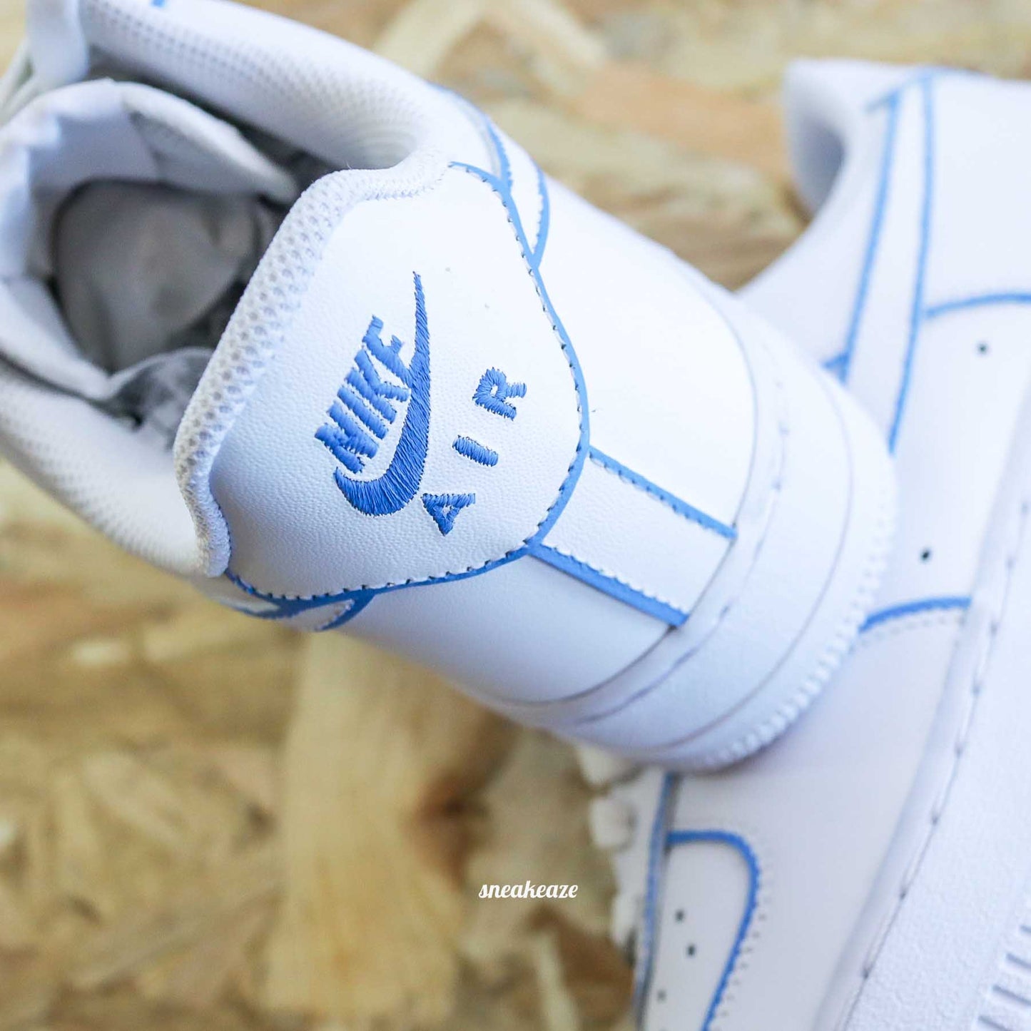 nike air force 1 custom outline bleu sneakers custom air force turquoise pour femme af1 pastel