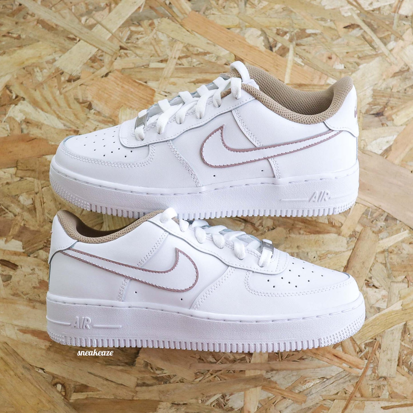 air force 1 custom beige af1 sneakers chocolat erath tones