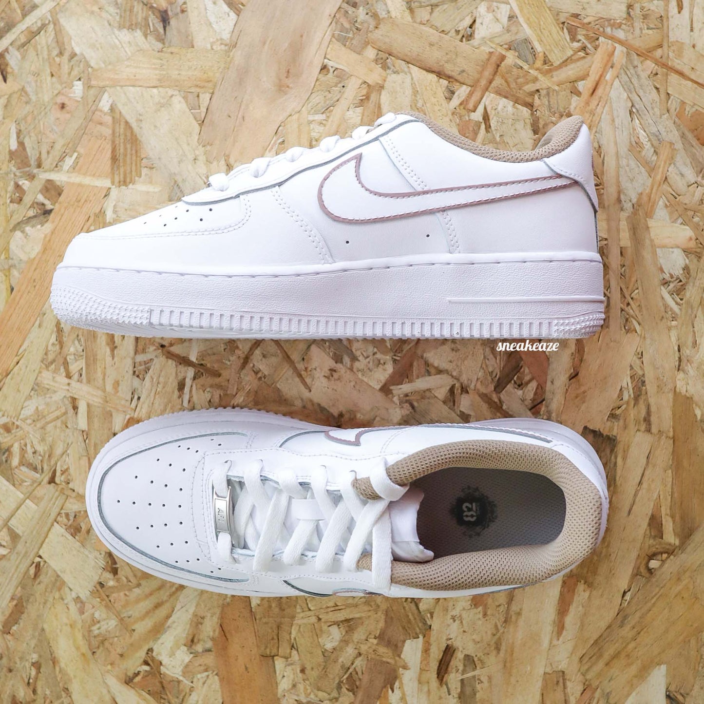 air force 1 custom beige af1 sneakers chocolat erath tones