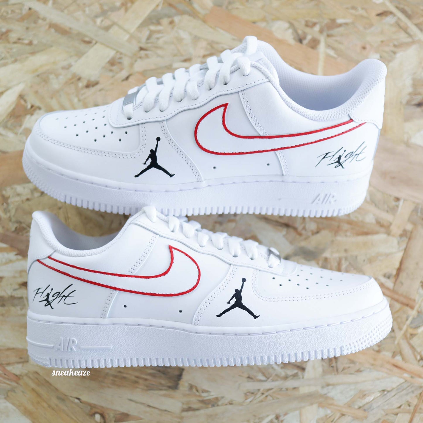 Baskets Nike air force 1 custom michael Jordan basketball 23 sneakeaze customs skz