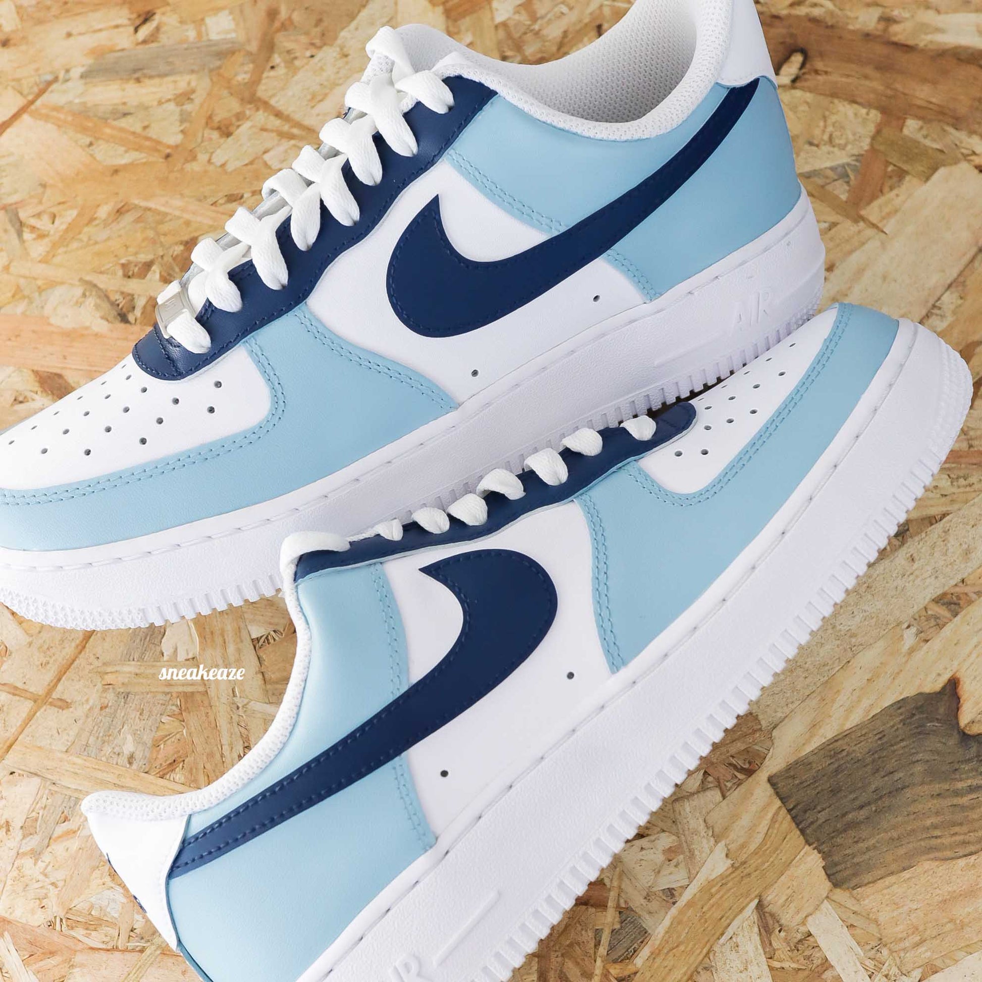nike air force 1 custom bleu turquoise pour femme sneakers personnalisées af1 pastel