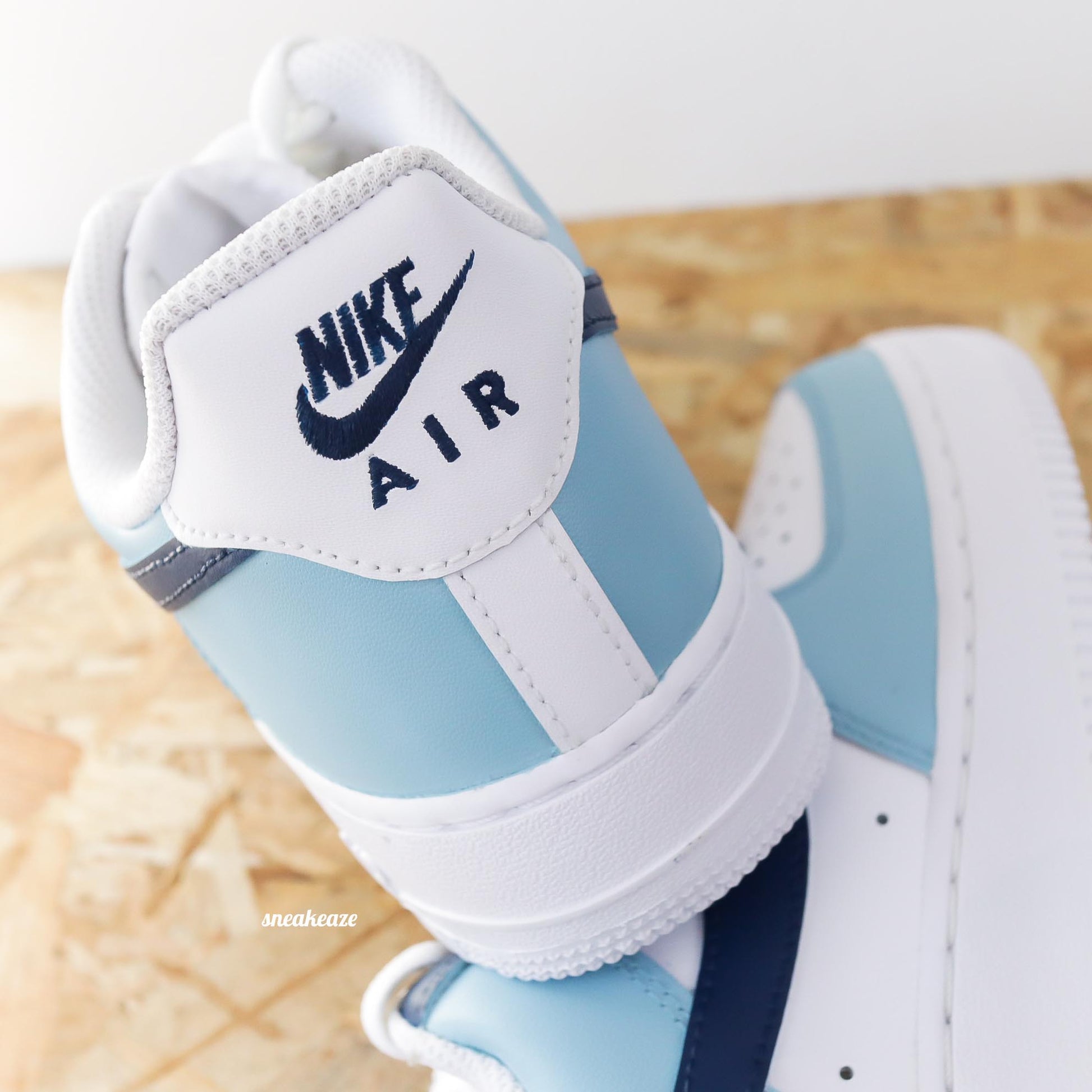nike air force 1 custom bleu turquoise pour femme sneakers personnalisées af1 pastel