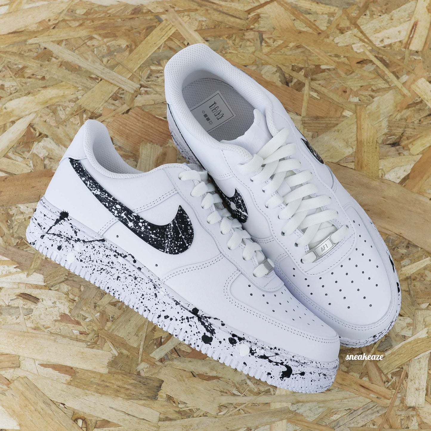 Air Force 1 custom - Splash noir et blanc oreo - SNEAKEAZE CUSTOMS sneakers af1