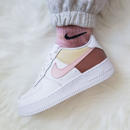 nike air force 1 custom unique rose crème artisanale