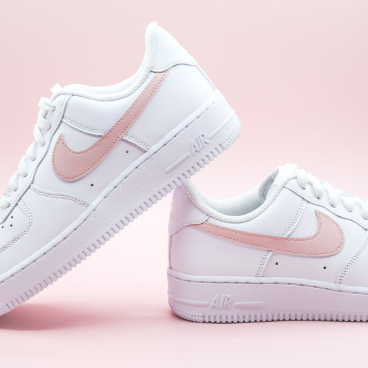 nike air force 1 custom rose baskets personnalisées pour femme nike custom rose pastel custom sneakers pink