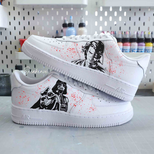 baskets personnalisées à la main Air force 1 custom sur-mesure "Star Wars - le côté obscur de la force "