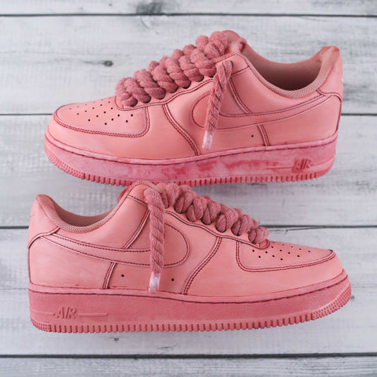 Collection de baskets custom Air Force 1, lacets en corde pour homme, faites main pour un look streetwear exclusif