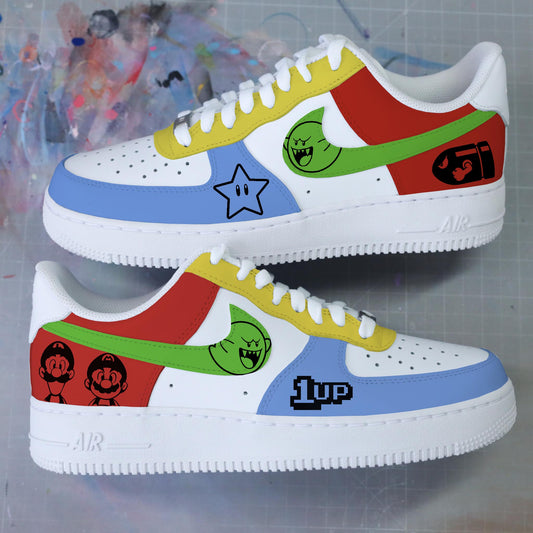 air force 1 personnalisée mario bros rétro gaming