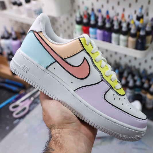 Nike Air Force 1 custom pastel multicolore – sneaker personnalisée streetwear
