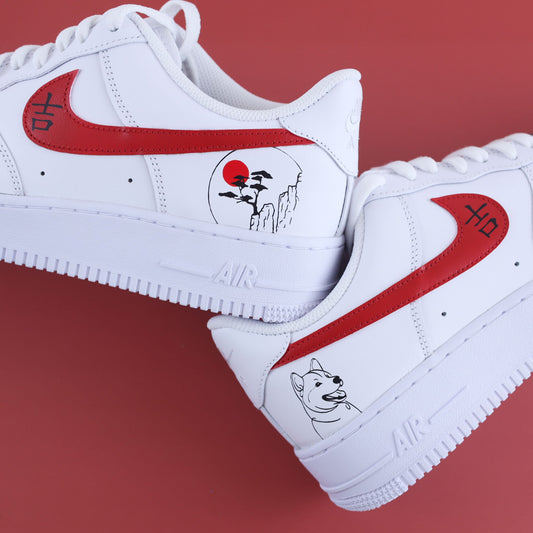 nike air force 1 custom japon soleil levant chien japonais