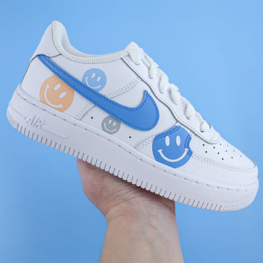 nike air force 1 custom femme motif smiley