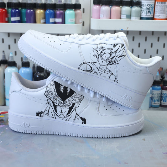 sneakers nike custom dragon ball z cell vs goku