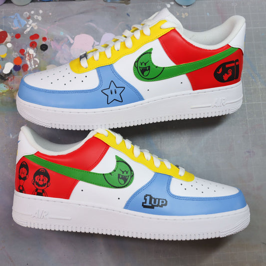 air force 1 personnalisée mario bros rétro gaming