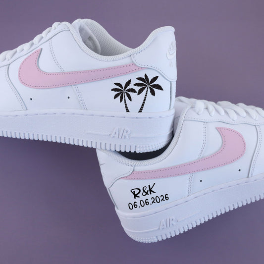 baskets de mariée personnalisées avec initiales et date