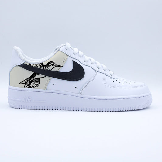 nike air force 1 custom colibri, baskets custom femme peint à la main, nike custom pastel femme idée cadeau pour fille