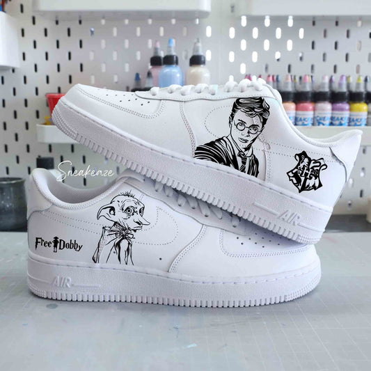 nike air force 1 custom - harry potter poudlard dobby sorcier magie - Sneakeaze customs SKZ