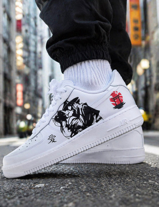 Chaussure Nike AF1 customisée style japonais art fait main