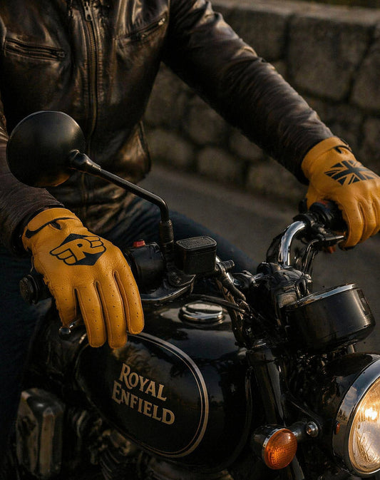 Gants moto en cuir pour homme style rétro Heritage