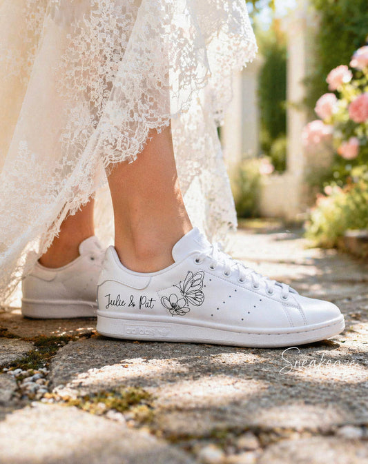 Chaussures de mariée confortables Adidas Stan Smith customisées