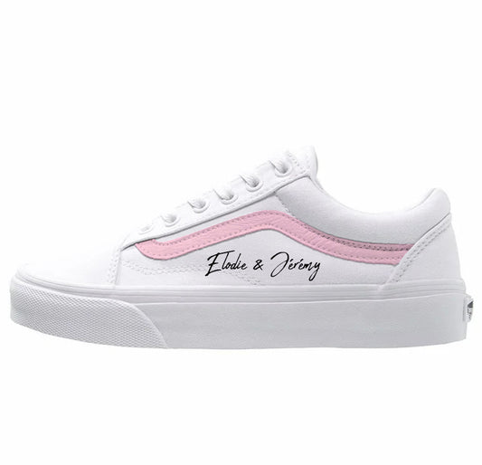 vans old skool custom mariage écriture élégante prénom couple