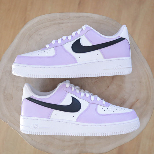 nike air force 1 custom pastel baskets custom lila nike violettes sneakers personnalisées air force custom pour femme