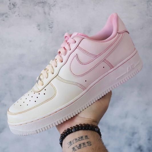 nike air force 1 custom pastel baskets custom rose beige sneakers personnalisées af1 custom 