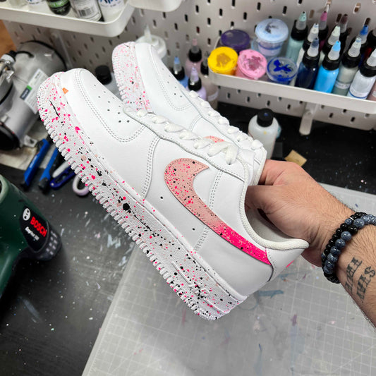 nike air force 1 custom rose sneakers custom pastel baskets personnalisées nike rose pour femme