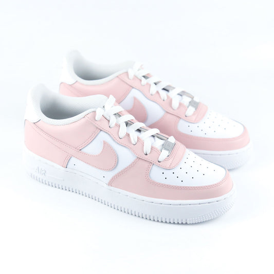 nike air force 1 rose pastel baskets personnalisées fille femme enfants af1 custom sneakers pastel rose