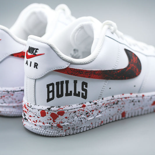 nike air force 1 custom bulls rouge noir blanc artisanale aubagne