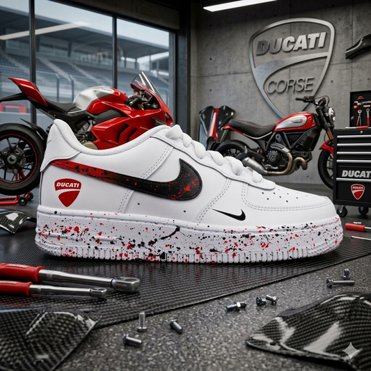 Sneakers personnalisées Ducati style moto racing