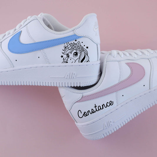 air force 1 custom rose bonbon et turquoise