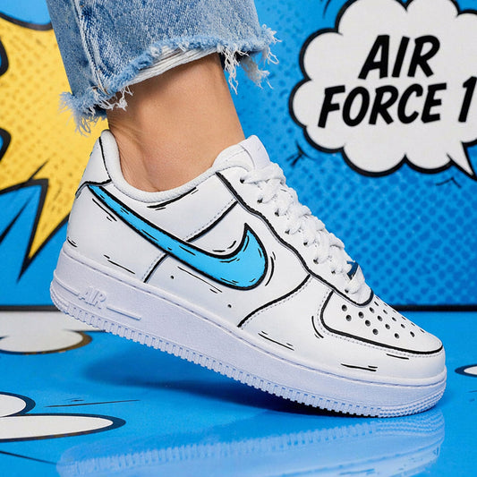 Chaussures Nike AF1 customisées style manga et bande dessinée