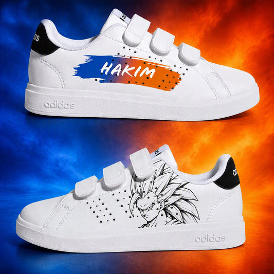 adidas custom enfant dragon ball z baskets son goku garçon sneakers personnalisée manga enfants