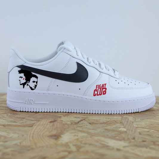 air force 1 blanche custom fight club logo