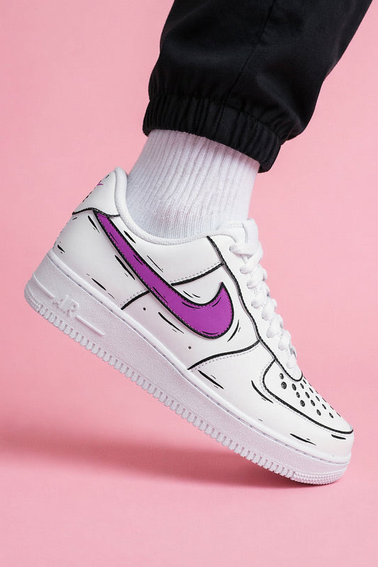 Chaussures Nike AF1 customisées style manga et bande dessinée