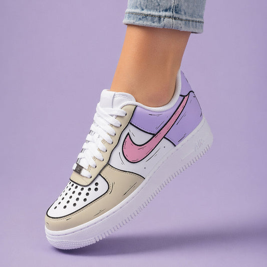 Sneaker AF1 custom artisanale par Sneakeaze Customs style cartoon
