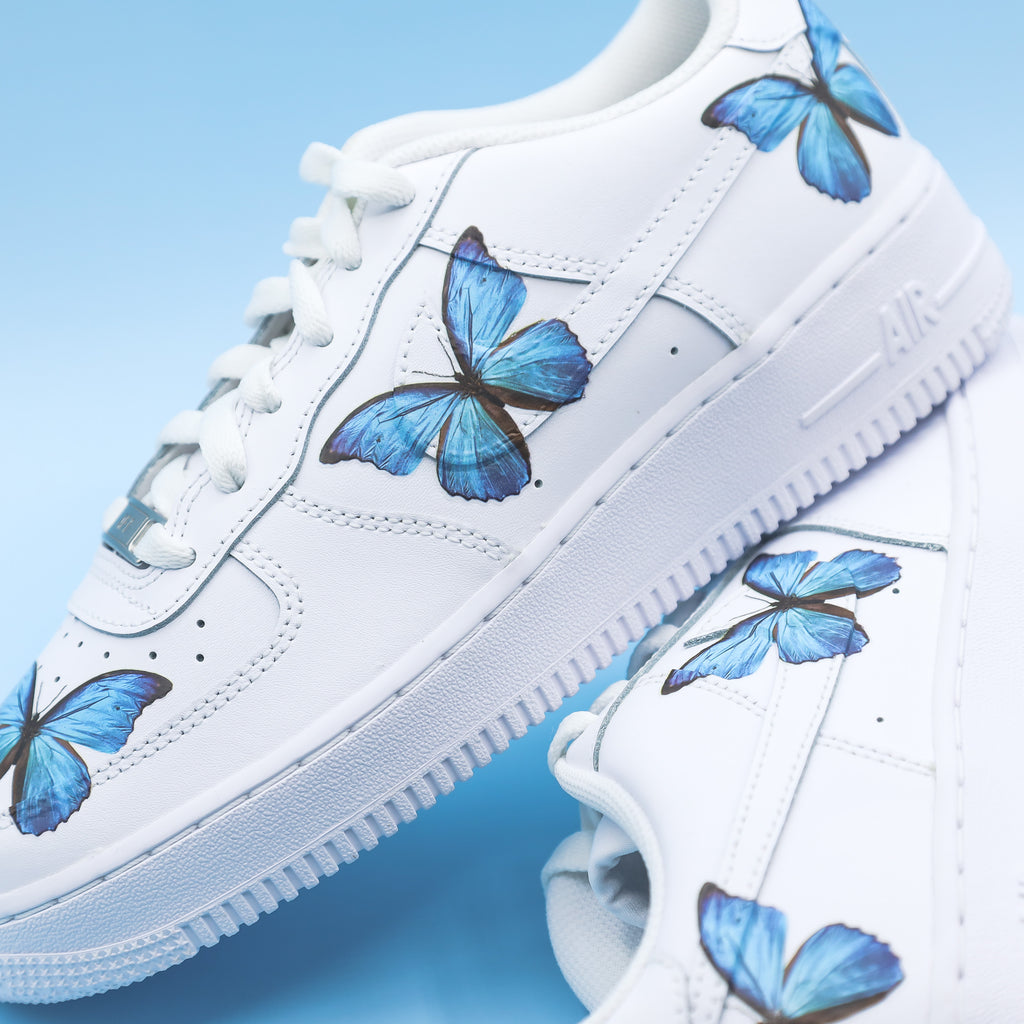 nike air force 1 custom papillons butterfly sneakers personnalisé pastel femme