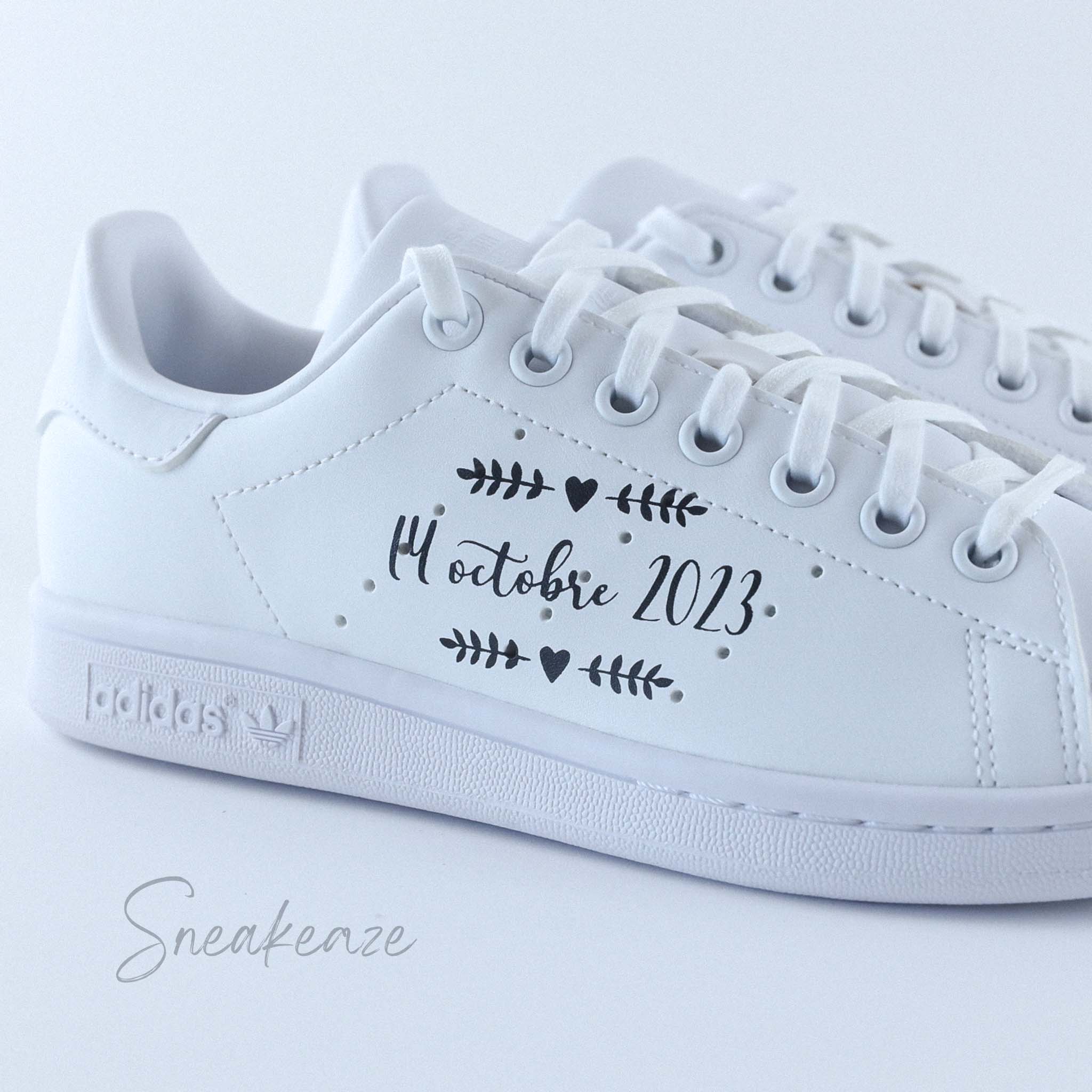 Wedding Stan Smith custom SNEAKEAZE CUSTOMS