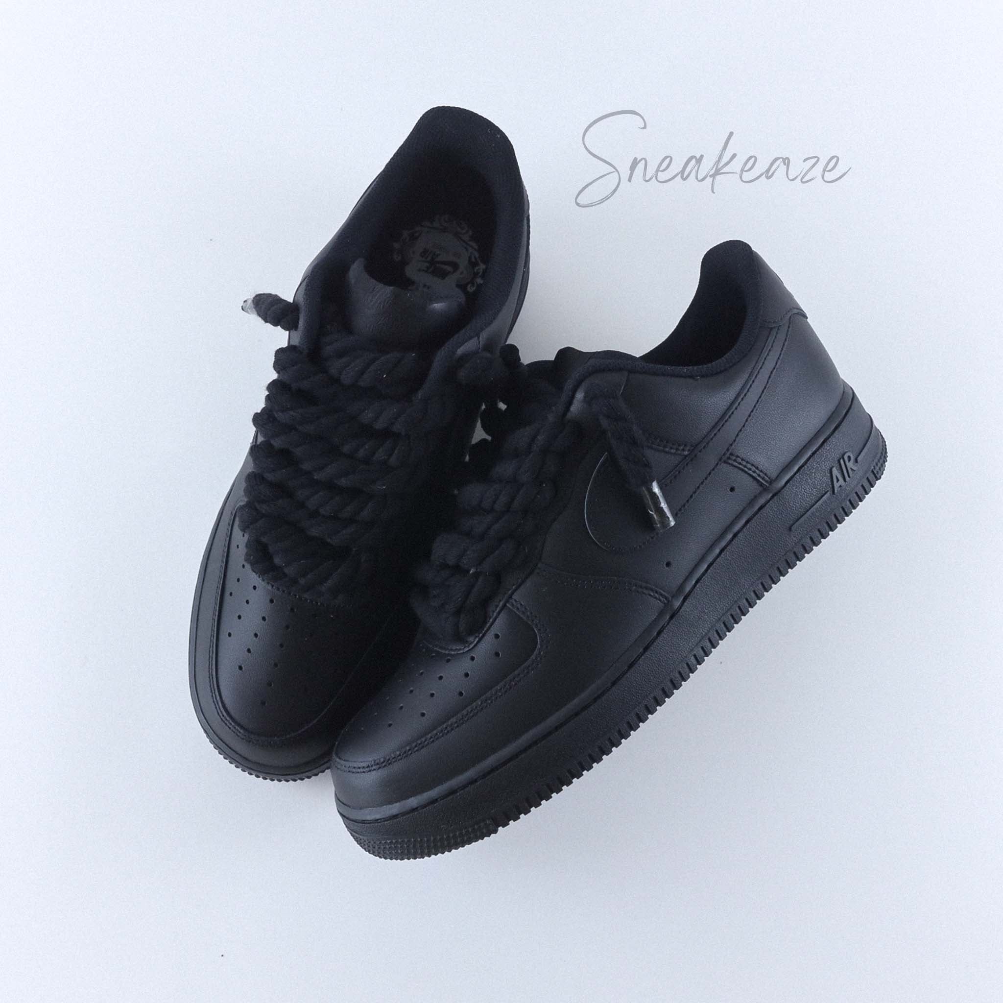 Nike air force black black on sale